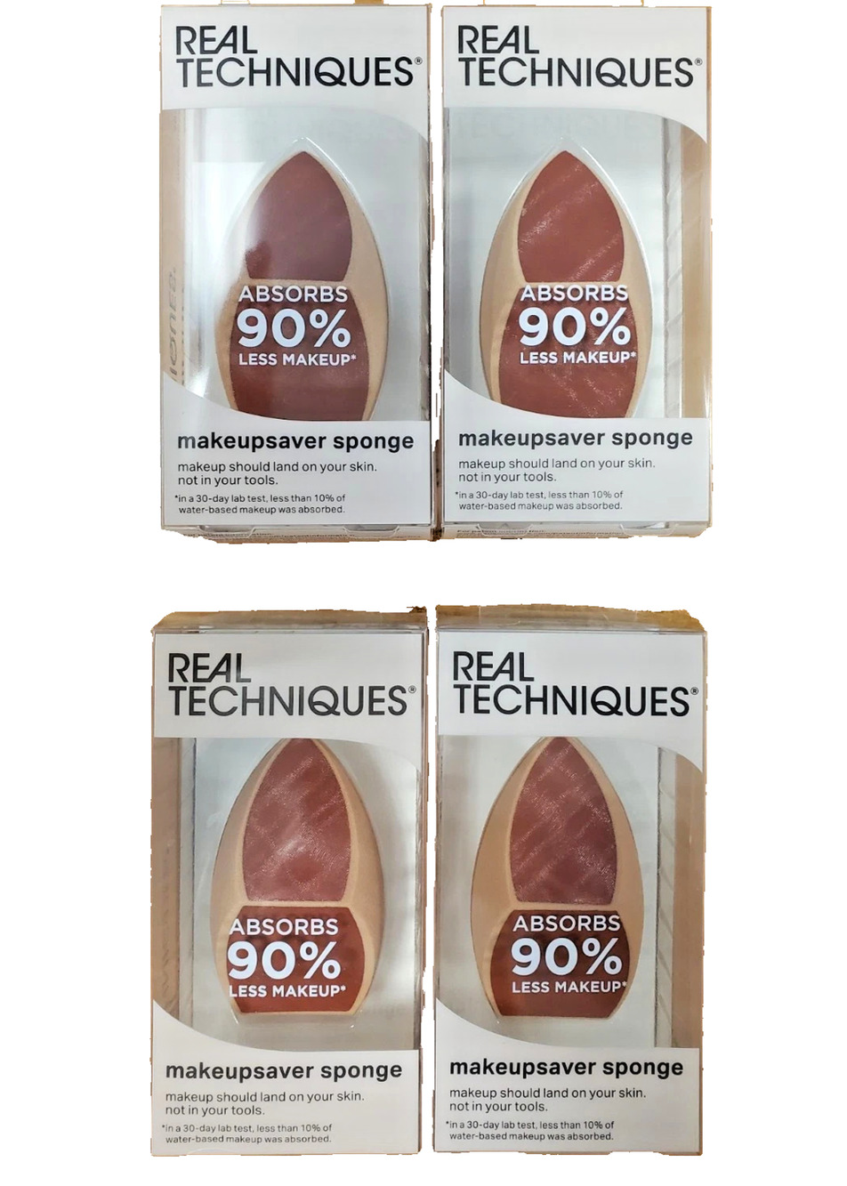 LOT OF 4: Real Techniques Makeup Saver Sponge Reduces Makeup Waste New in Boxes